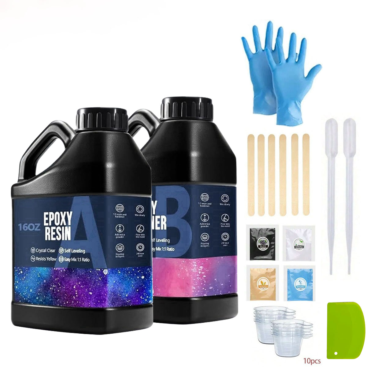 Resin Craft Kit - 1000ml Crystal Clear Epoxy Resin Kit
