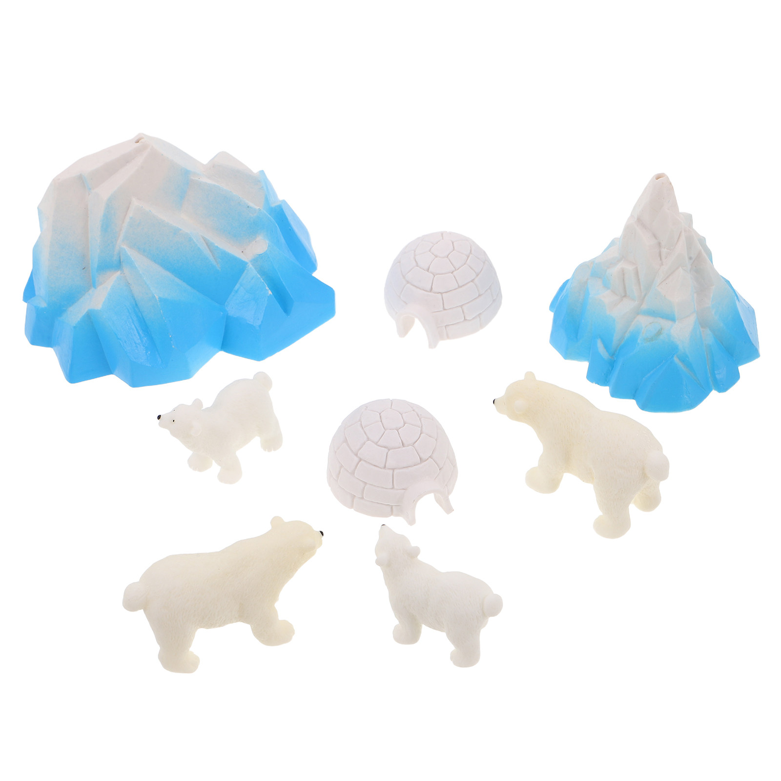 8Pcs Mini Resin Polar Bears Ar - Crafting Resin ulasan dan harga