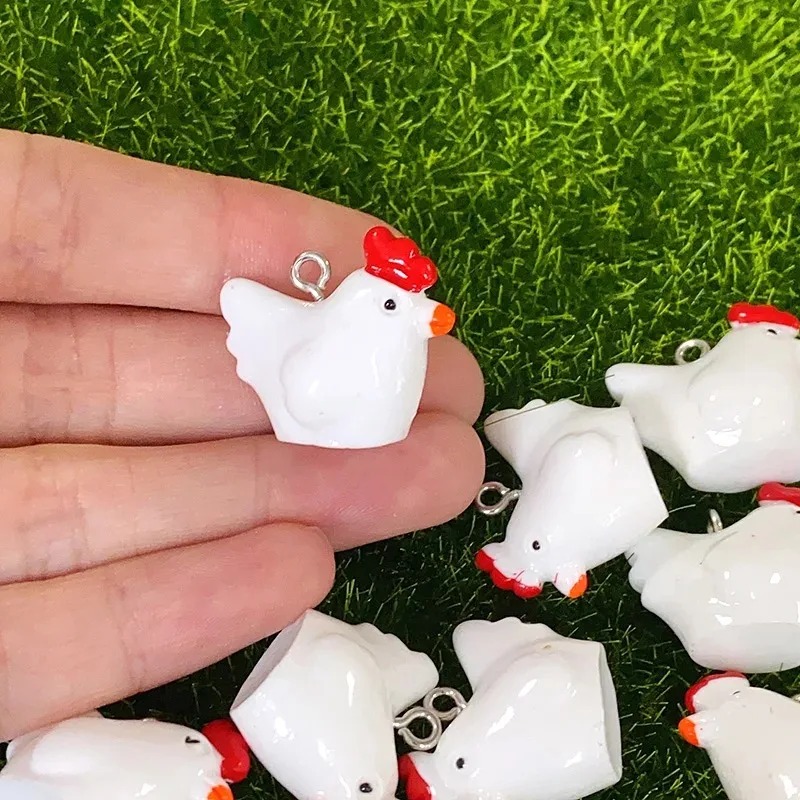 10Pcs Cute Mini 3D Chicken Res - Resin Crafts Diy ulasan dan harga