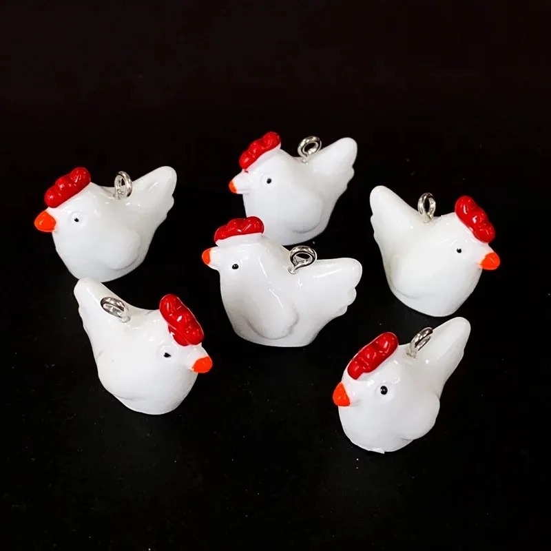 10Pcs Cute Mini 3D Chicken Res - Resin Crafts Diy ulasan dan harga