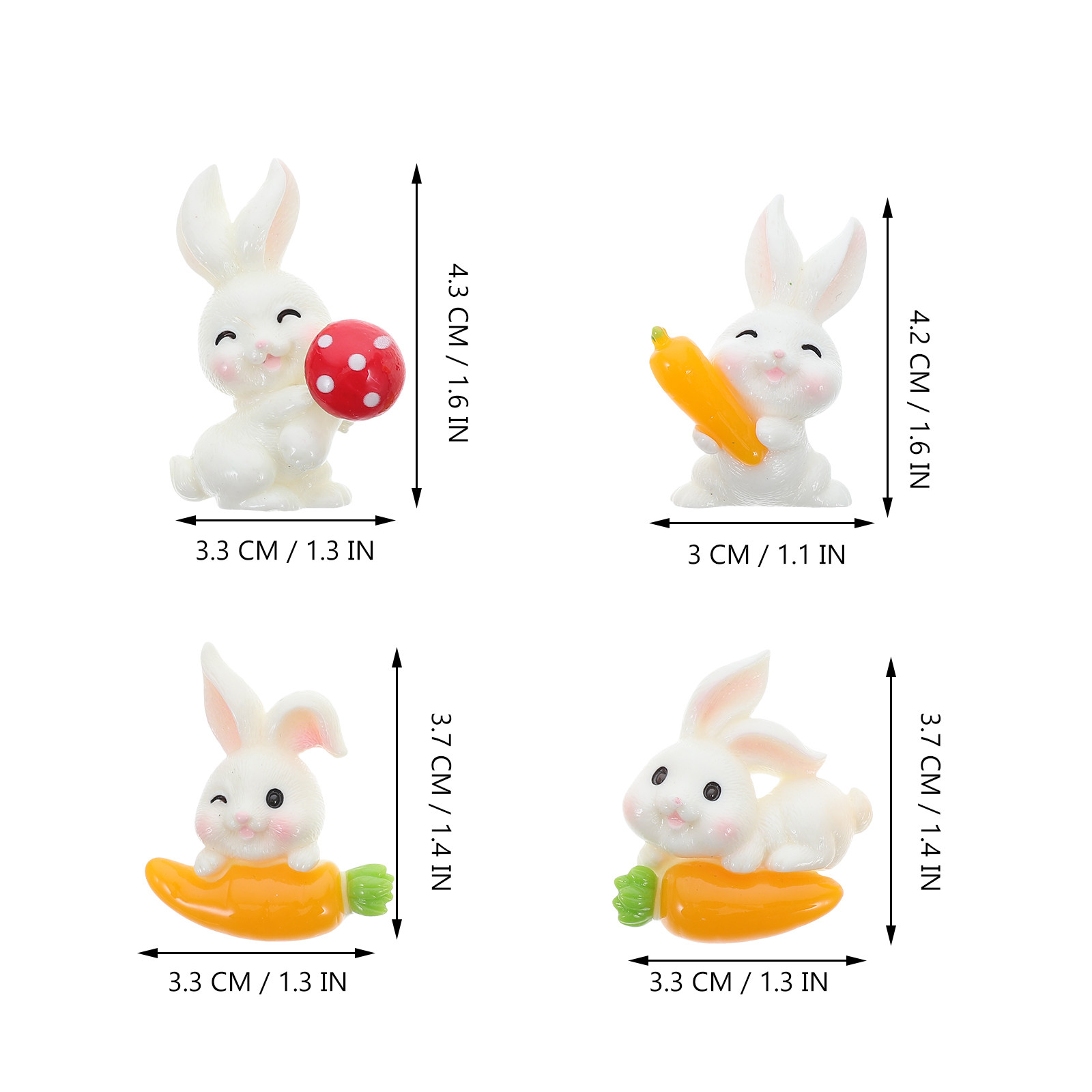 12Pcs Resin Rabbit Carrot Char - Resin Craft Supplies ulasan dan harga