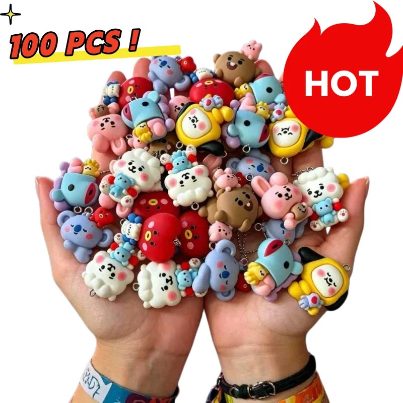 7pcs BT21 Resin Cartoon Charm  - Crafting Resin ulasan dan harga