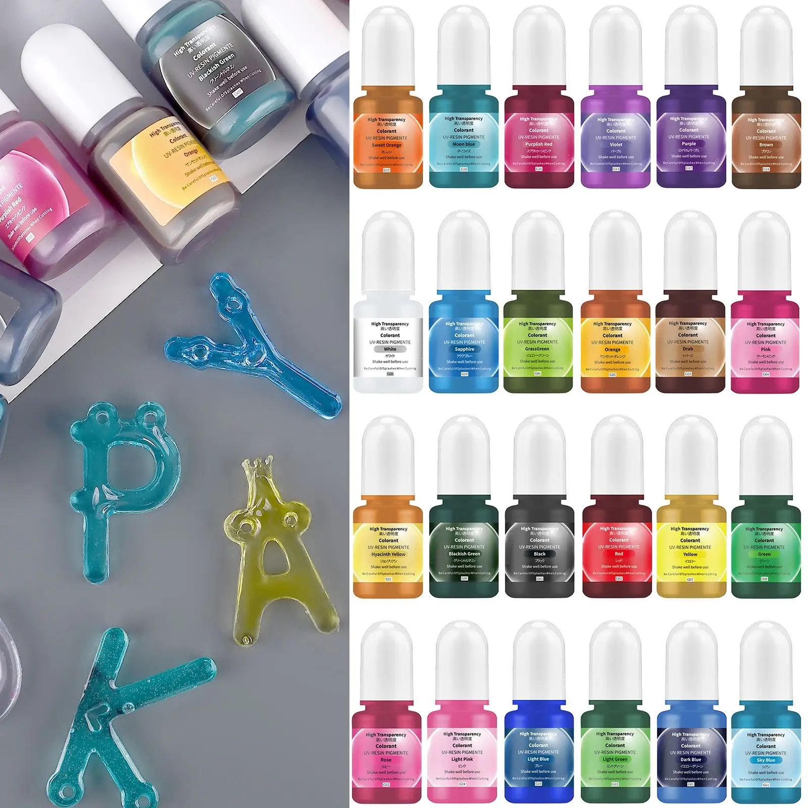 24Colors 5ml Epoxy Resin Pigme - Epoxy Uv Resin Kit ulasan dan harga