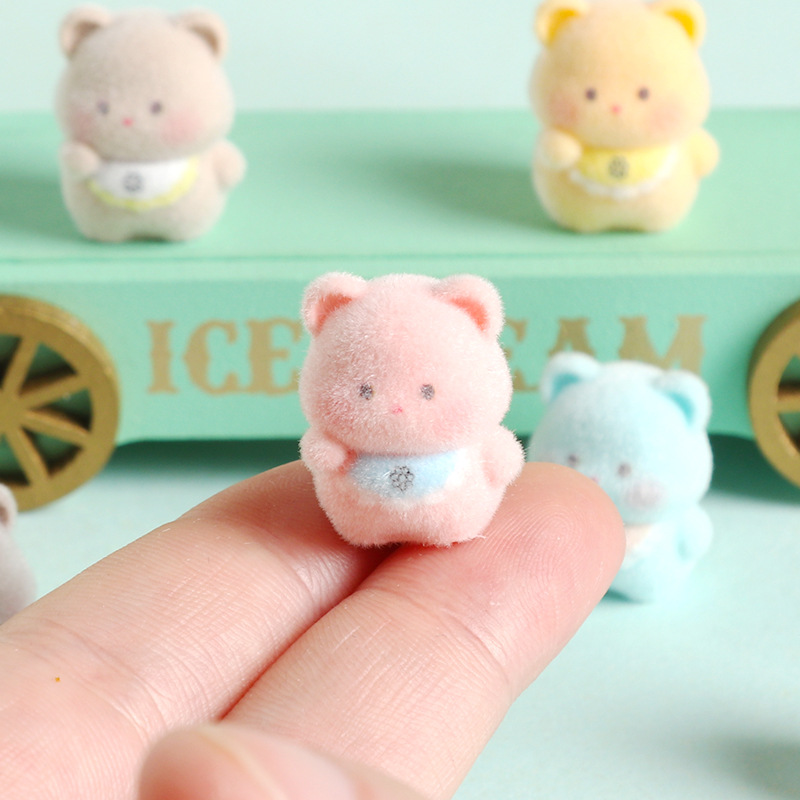 6pcs Cute 3D Flocked Resin Bib - Resin Craft Supplies ulasan dan harga