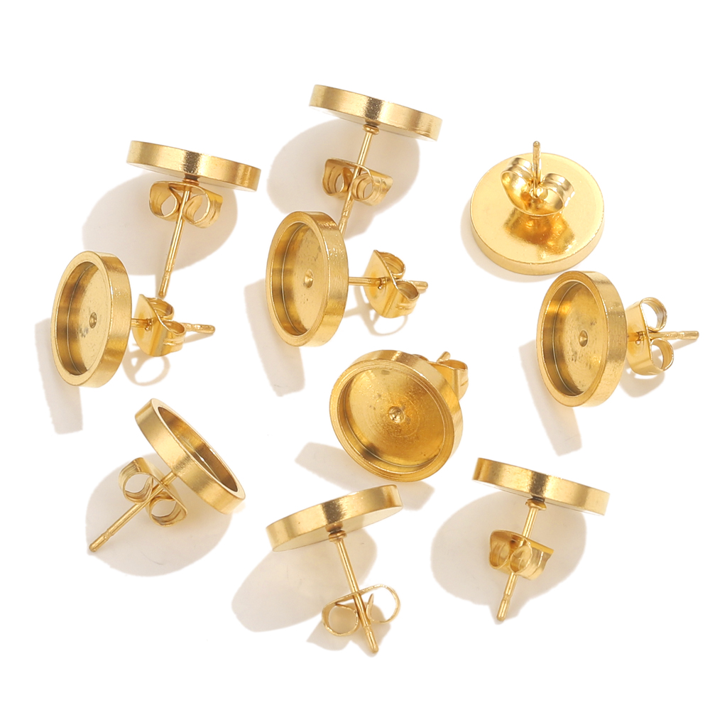 10pcs Stainless Steel Gold Ear - Resin Craft Kit ulasan dan harga